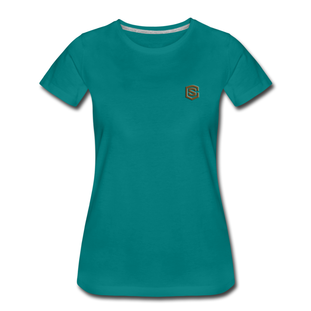 Women’s Premium T-Shirt  WITH BROWN  LOGO - teal