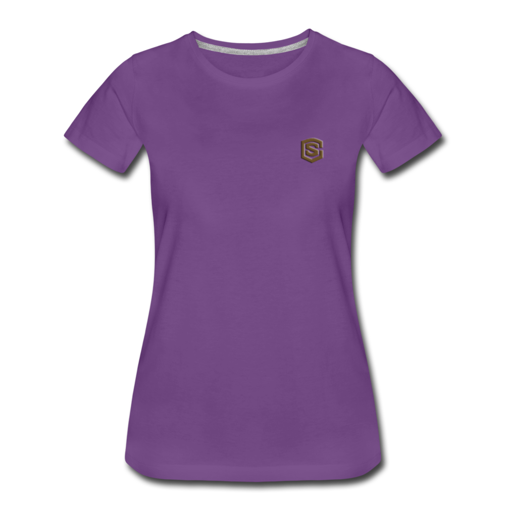 Women’s Premium T-Shirt  WITH BROWN  LOGO - purple