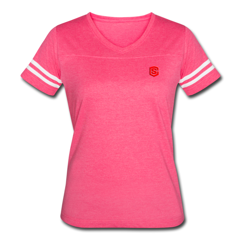 Women’s Vintage Sport T-Shirt   WITH RED LOGO - vintage pink/white
