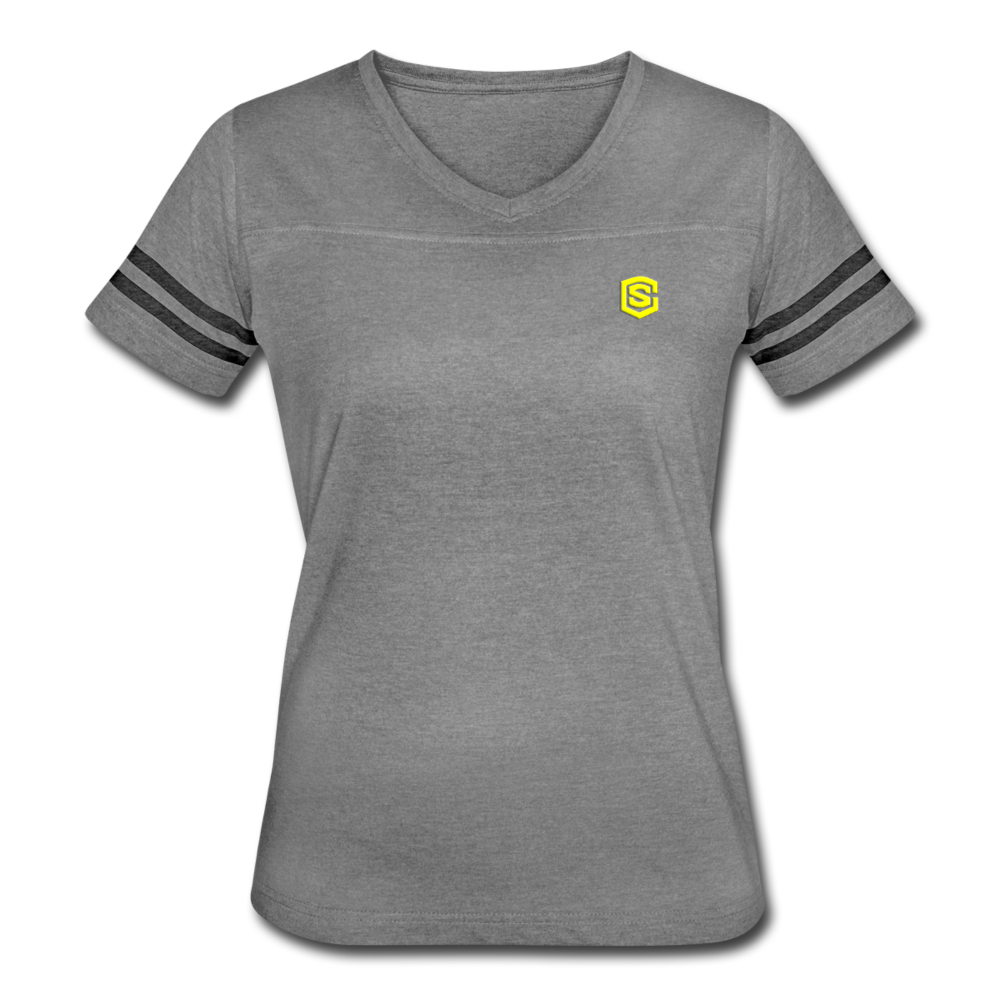Women’s Vintage Sport T-Shirt   WITH YELLOW LOGO - heather gray/charcoal