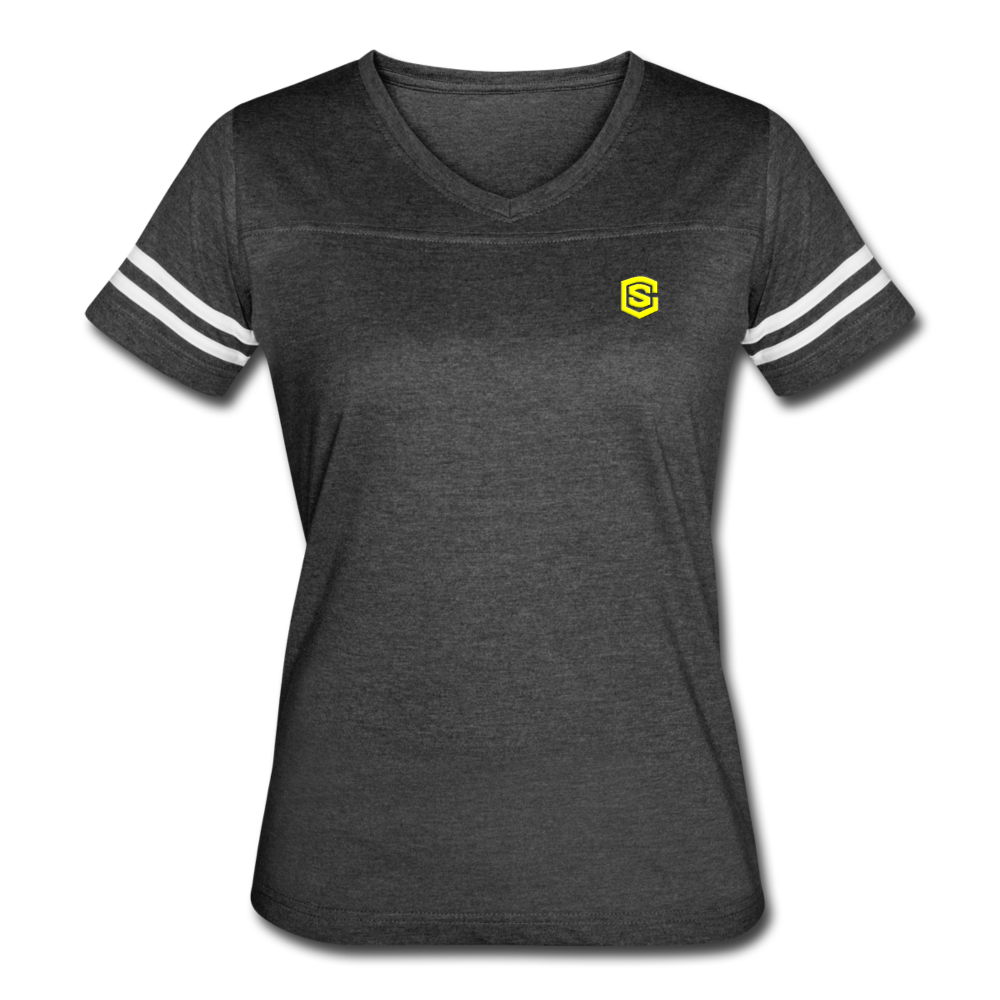 Women’s Vintage Sport T-Shirt   WITH YELLOW LOGO - vintage smoke/white