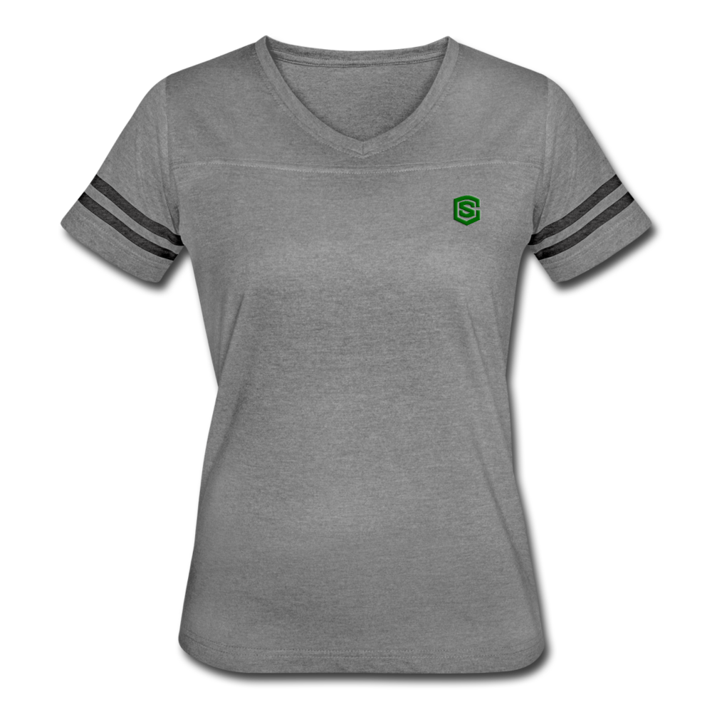 Women’s Vintage Sport T-Shirt   WITH GREEN LOGO - heather gray/charcoal