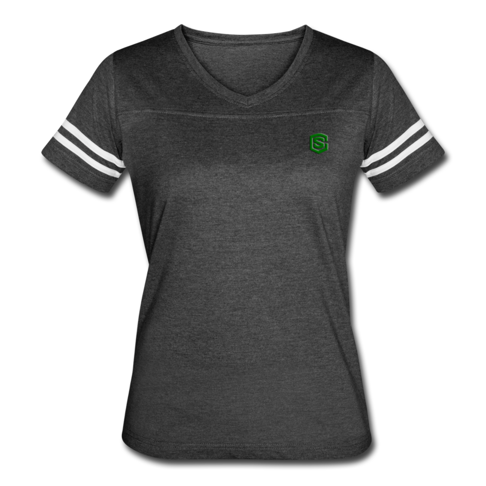 Women’s Vintage Sport T-Shirt   WITH GREEN LOGO - vintage smoke/white