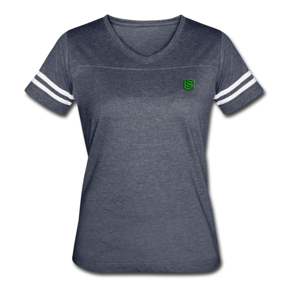 Women’s Vintage Sport T-Shirt   WITH GREEN LOGO - vintage navy/white