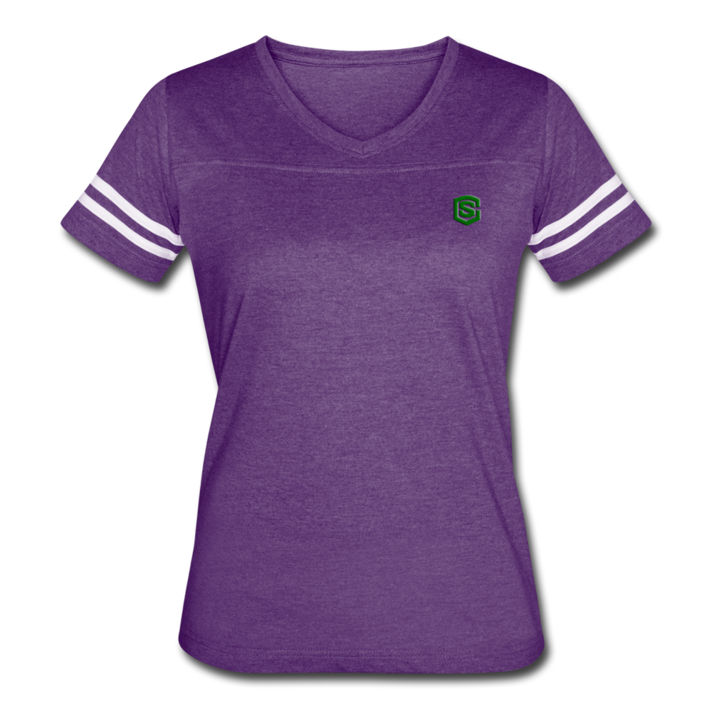 Women’s Vintage Sport T-Shirt   WITH GREEN LOGO - vintage purple/white