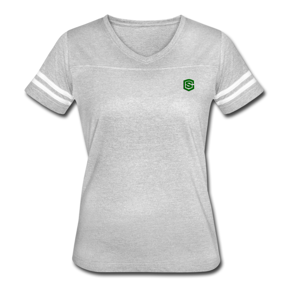 Women’s Vintage Sport T-Shirt   WITH GREEN LOGO - heather gray/white
