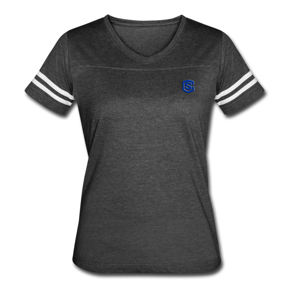 Women’s Vintage Sport T-Shirt WITH BLUE LOGO - vintage smoke/white