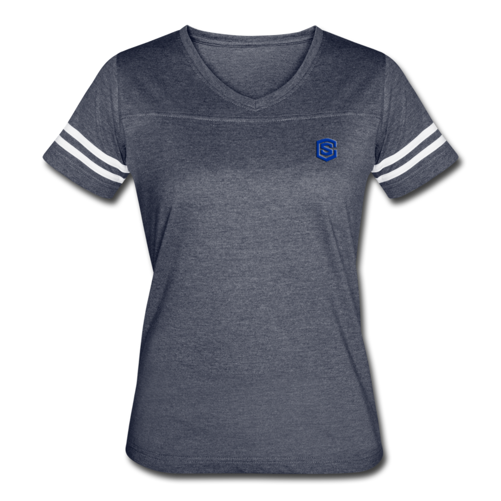 Women’s Vintage Sport T-Shirt WITH BLUE LOGO - vintage navy/white