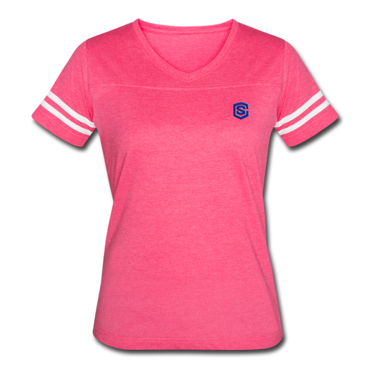 Women’s Vintage Sport T-Shirt   WITH BLUE LOGO - vintage pink/white