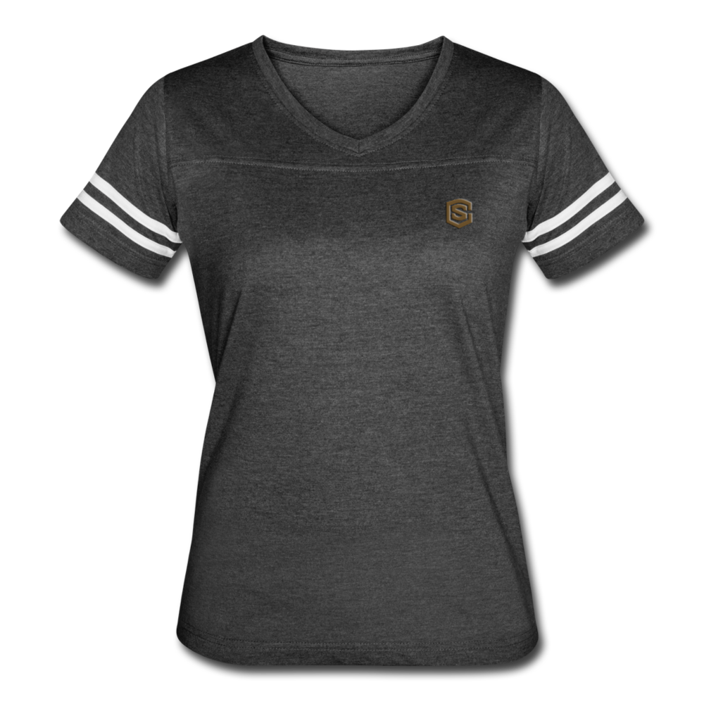 Women’s Vintage Sport T-Shirt   WITH BROWN LOGO - vintage smoke/white
