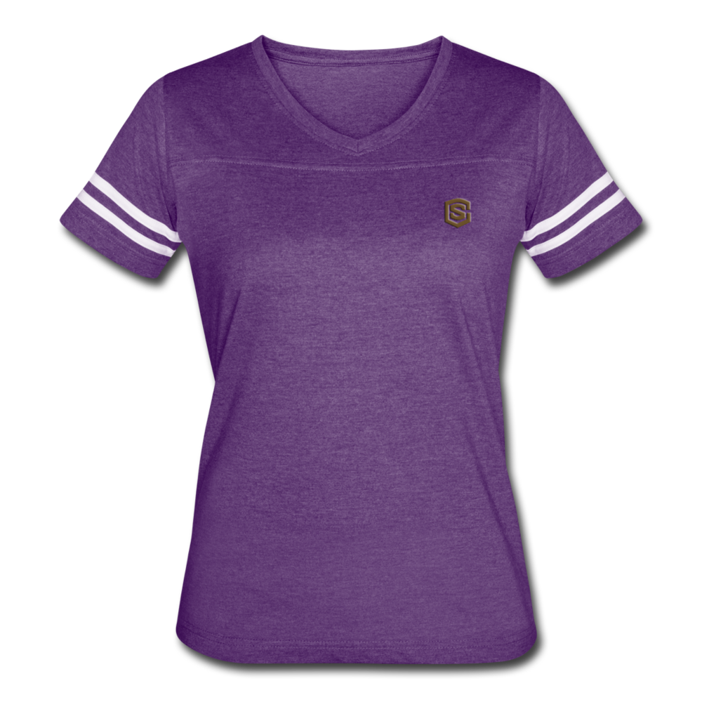 Women’s Vintage Sport T-Shirt   WITH BROWN LOGO - vintage purple/white
