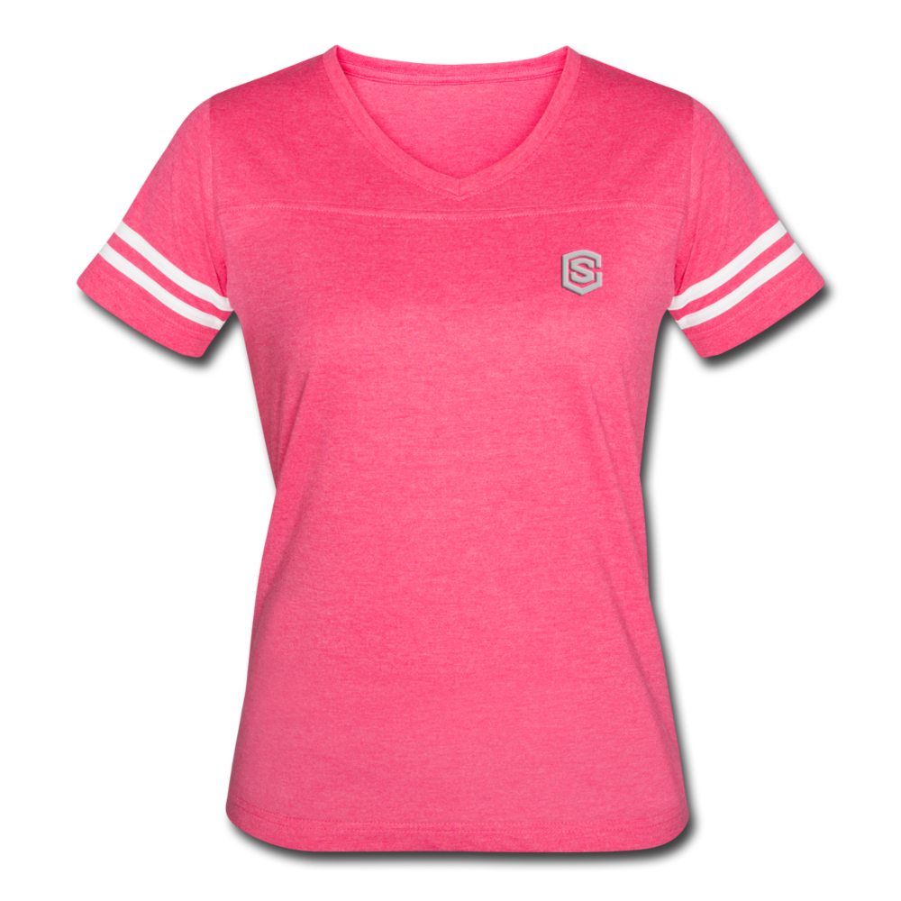 Women’s Vintage Sport T-Shirt   WITH SILIVER LOGO - vintage pink/white