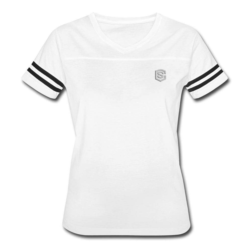 Women’s Vintage Sport T-Shirt   WITH SILIVER LOGO - white/black