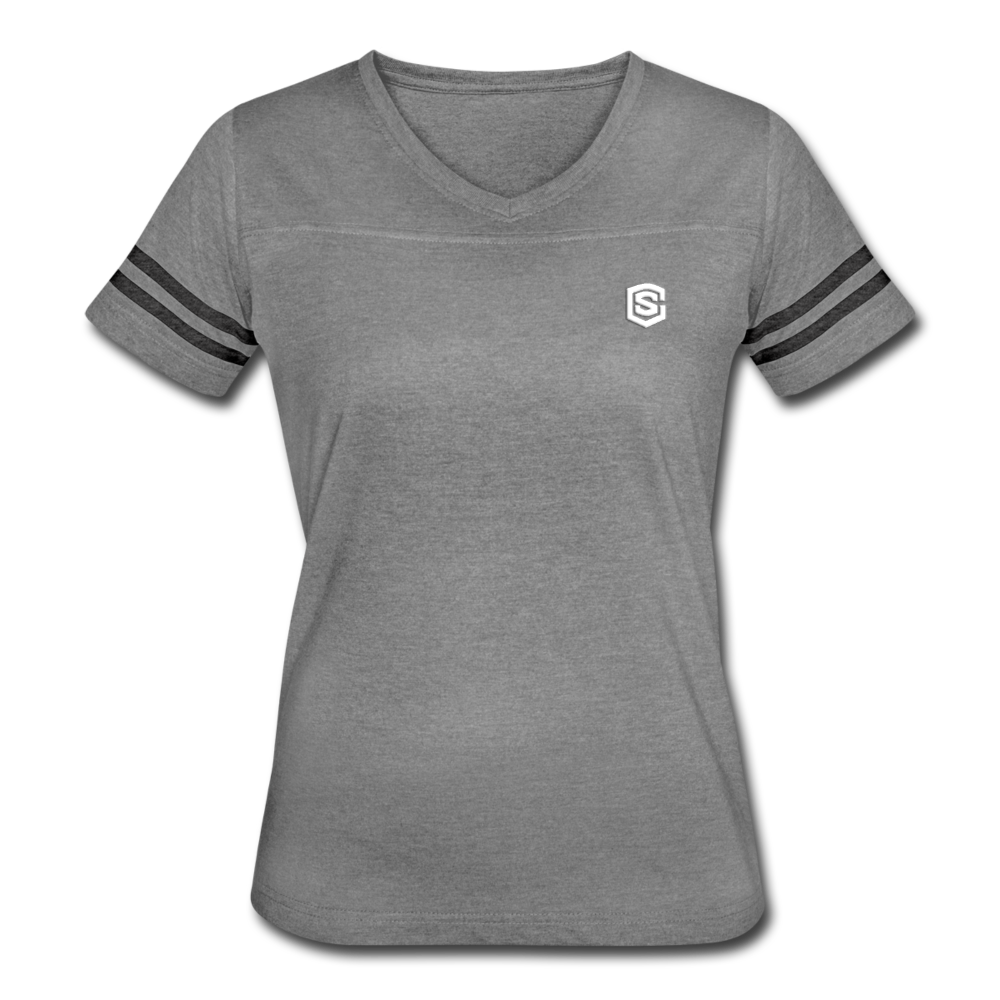 Women’s Vintage Sport T-Shirt   WITH WHITE LOGO - heather gray/charcoal