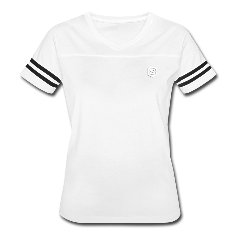 Women’s Vintage Sport T-Shirt   WITH WHITE LOGO - white/black