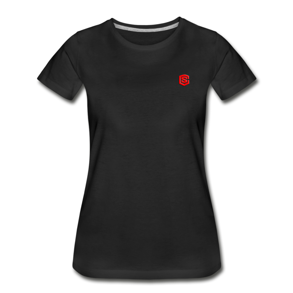Women’s Premium Organic T-Shirt  WITH RED  LOGO - black