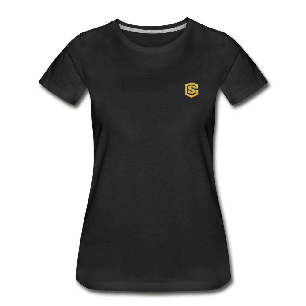 Women’s Premium Organic T-Shirt WITH GOLD LOGO - black