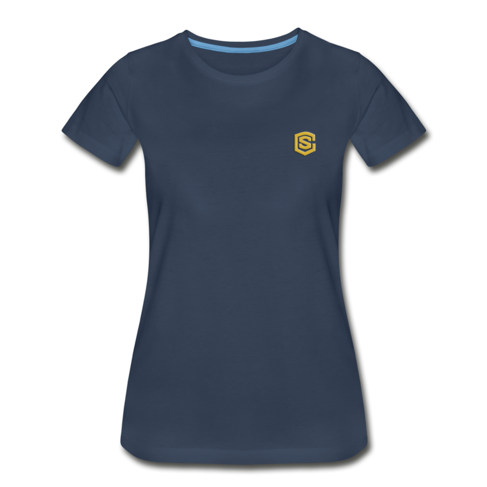 Women’s Premium Organic T-Shirt WITH GOLD LOGO - navy