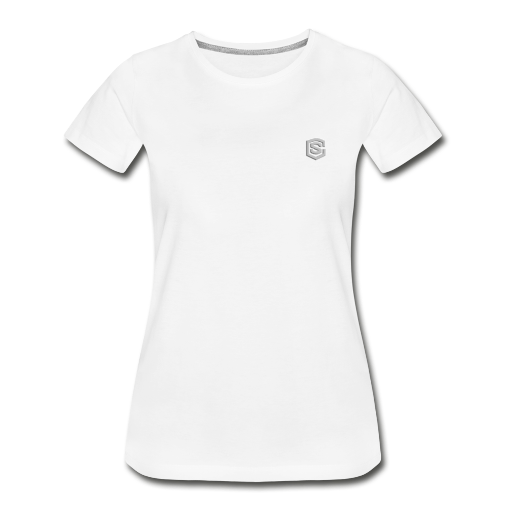 Women’s Premium Organic T-Shirt WITH SILIVER LOGO - white