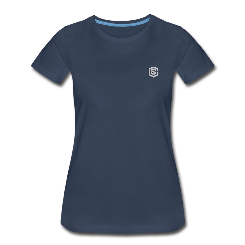 Women’s Premium Organic T-Shirt WITH SILIVER LOGO - navy