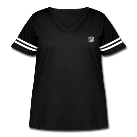 Women’s Premium Organic T-Shirt  WITH SILIVER LOGO - black/white