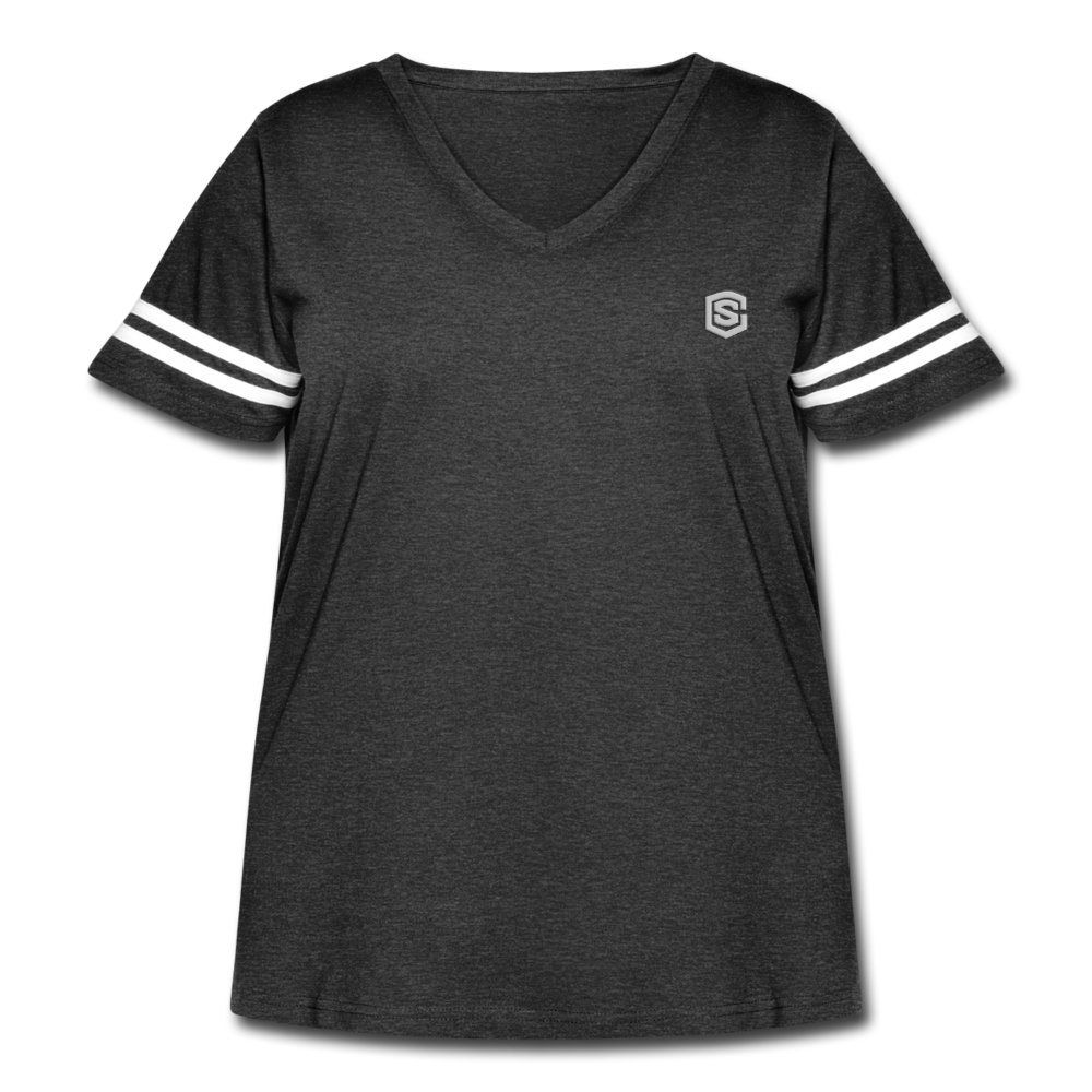 Women’s Premium Organic T-Shirt WITH SILIVER LOGO - vintage smoke/white
