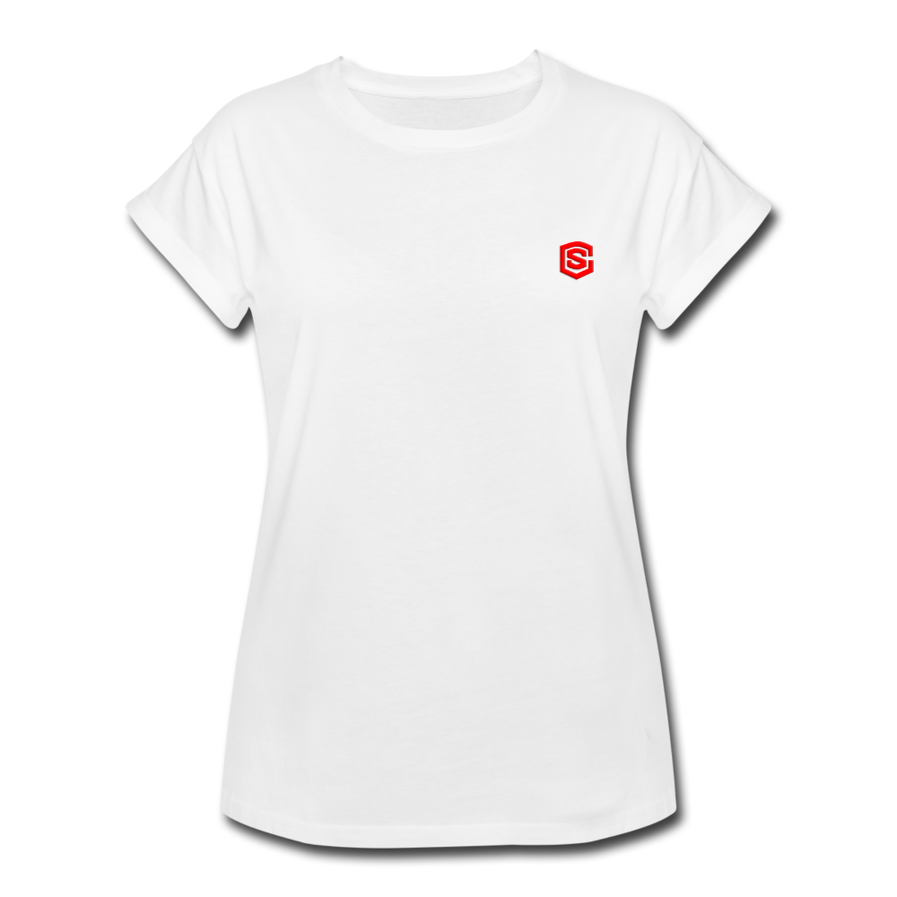 Women's Relaxed Fit T-Shirt   WITH RED LOGO - white