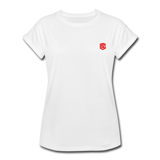 Women's Relaxed Fit T-Shirt   WITH RED LOGO - white
