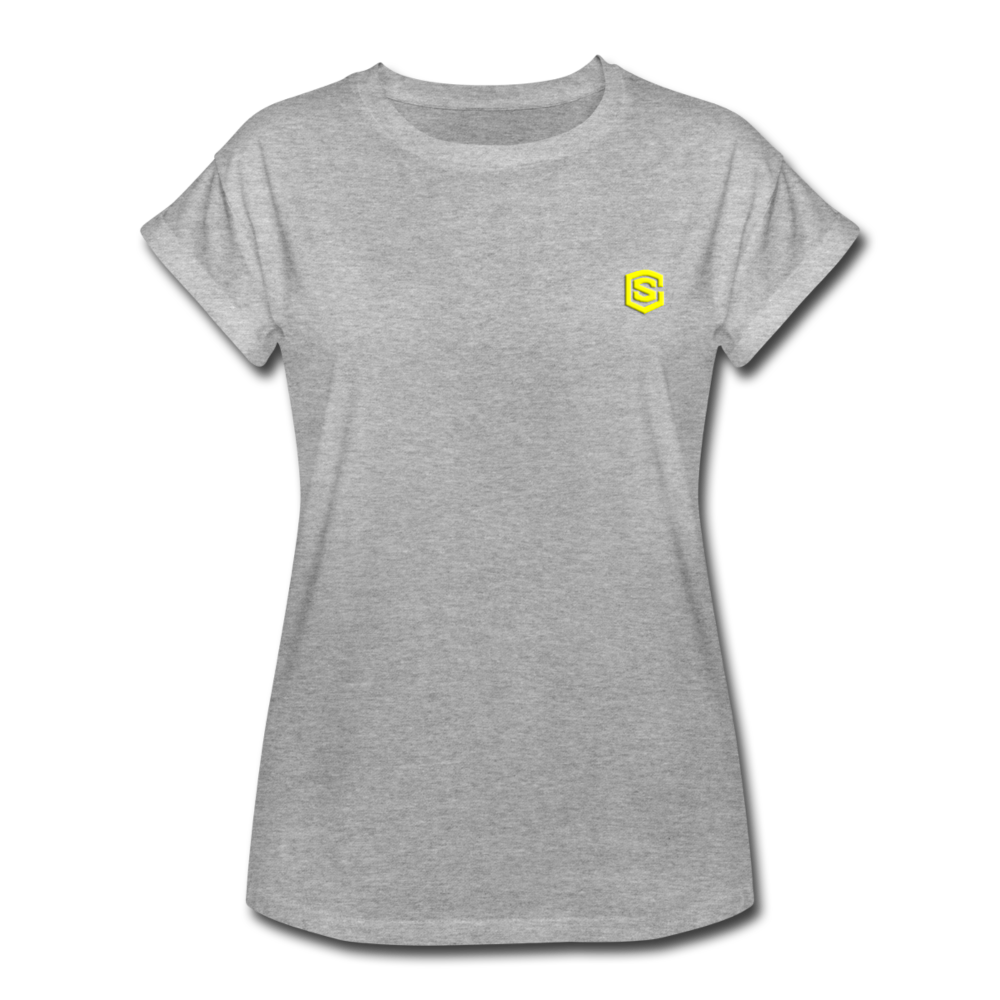 Women's Relaxed Fit T-Shirt   WITH YELLOW  LOGO - heather gray