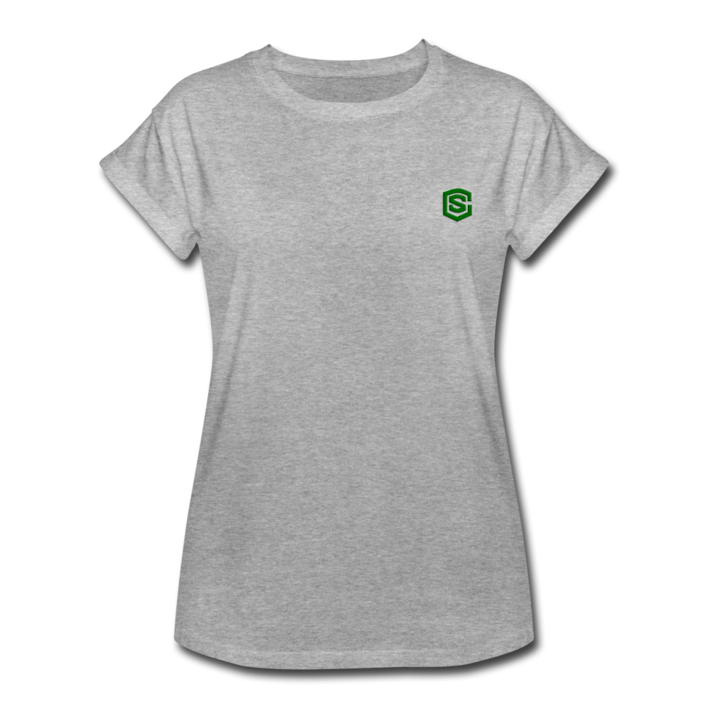 Women's Relaxed Fit T-Shirt   WITH GREEN LOGO - heather gray