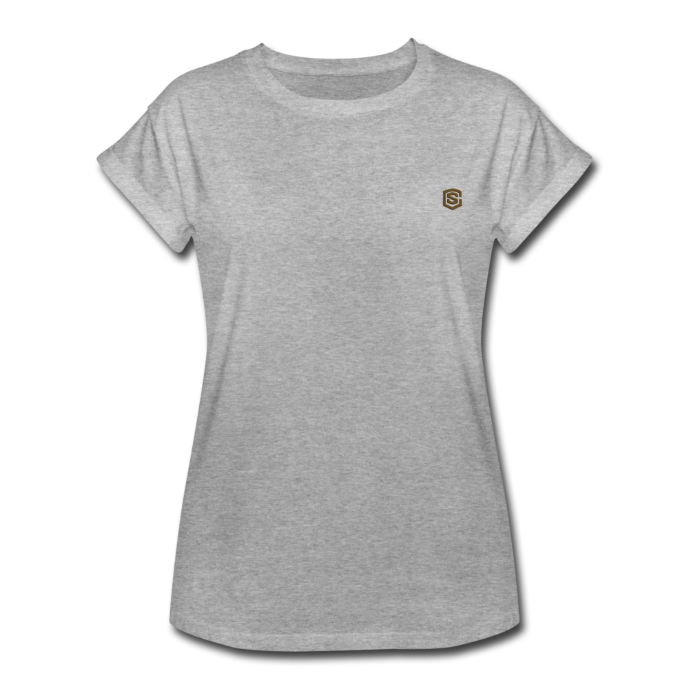 Women's Relaxed Fit T-Shirt   WITH BROWN LOGO - heather gray