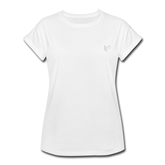 Women's Relaxed Fit T-Shirt   WITH WHITE LOGO - white