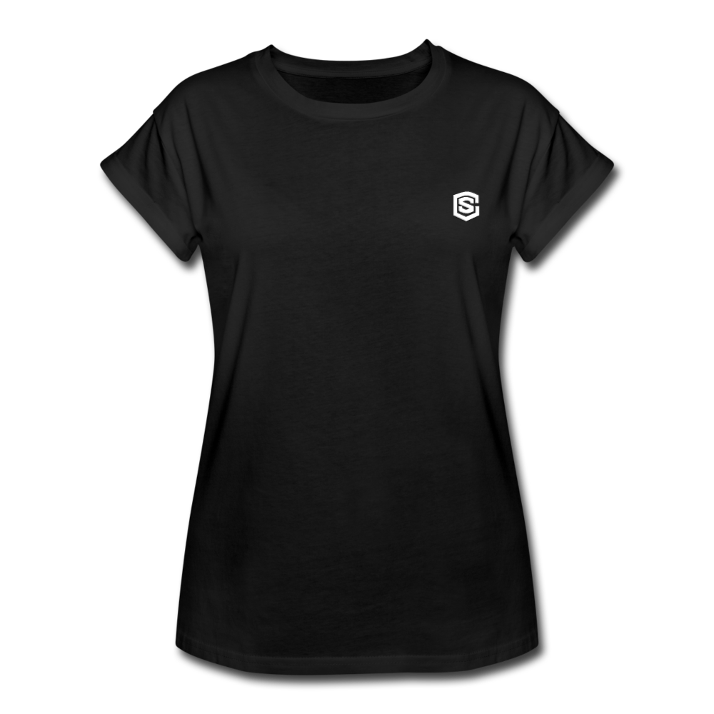 Women's Relaxed Fit T-Shirt   WITH WHITE LOGO - black