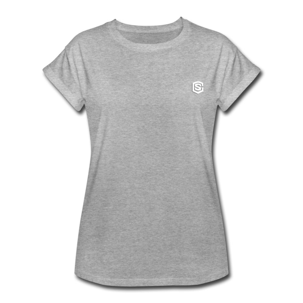 Women's Relaxed Fit T-Shirt   WITH WHITE LOGO - heather gray