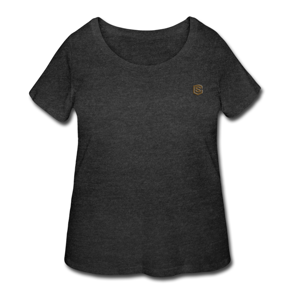 Women’s Curvy T-Shirt   WITH BROWN LOGO - deep heather