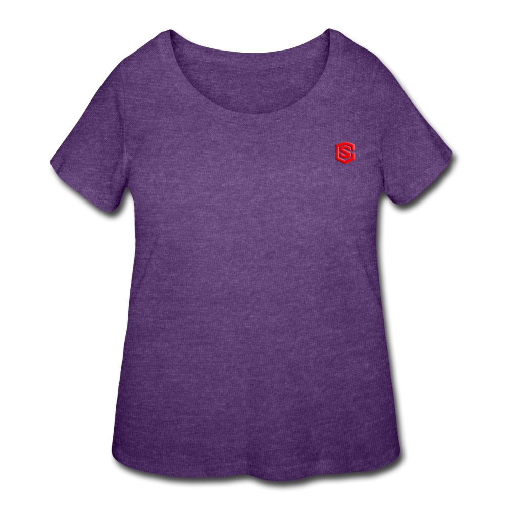 Women’s Curvy T-Shirt   WITH RED LOGO - heather purple