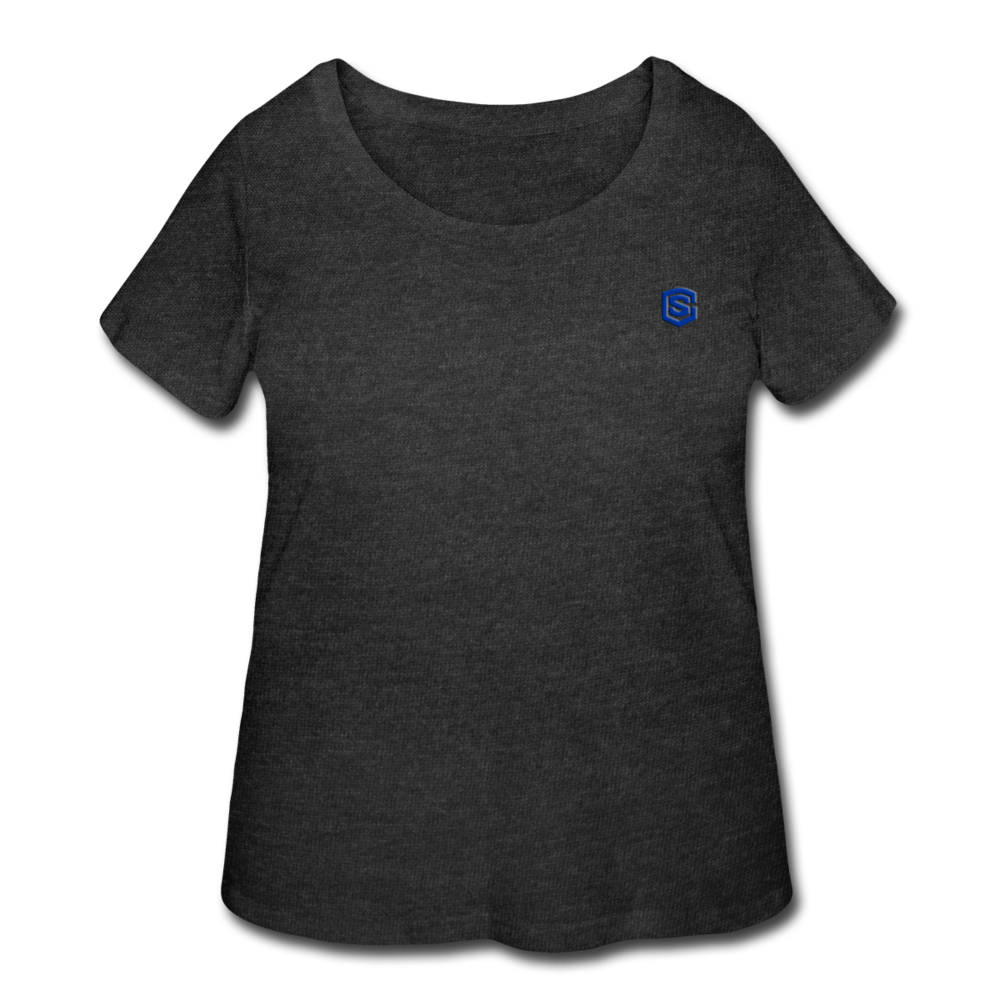 Women’s Curvy T-Shirt   WITH BLUE LOGO - deep heather