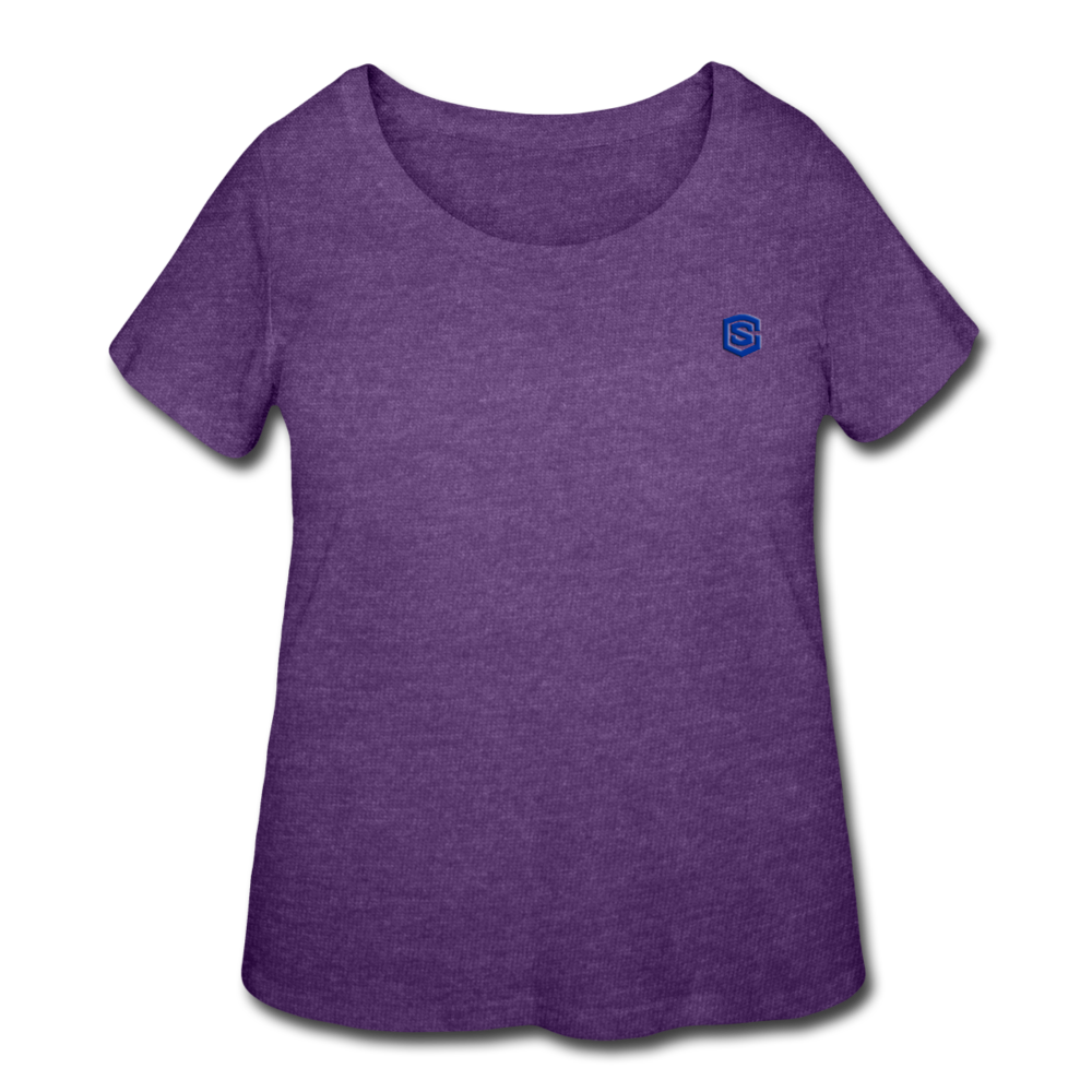 Women’s Curvy T-Shirt   WITH BLUE LOGO - heather purple