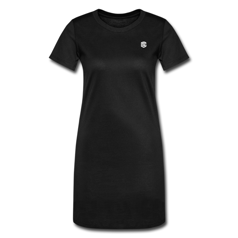 Women's T-Shirt Dress   WITH WHITE LOGO - black