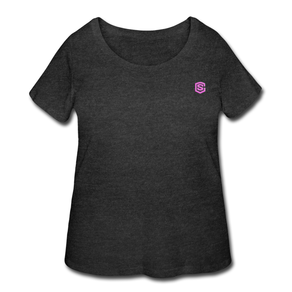 Women’s Curvy T-Shirt   WITH PINK LOGO - deep heather