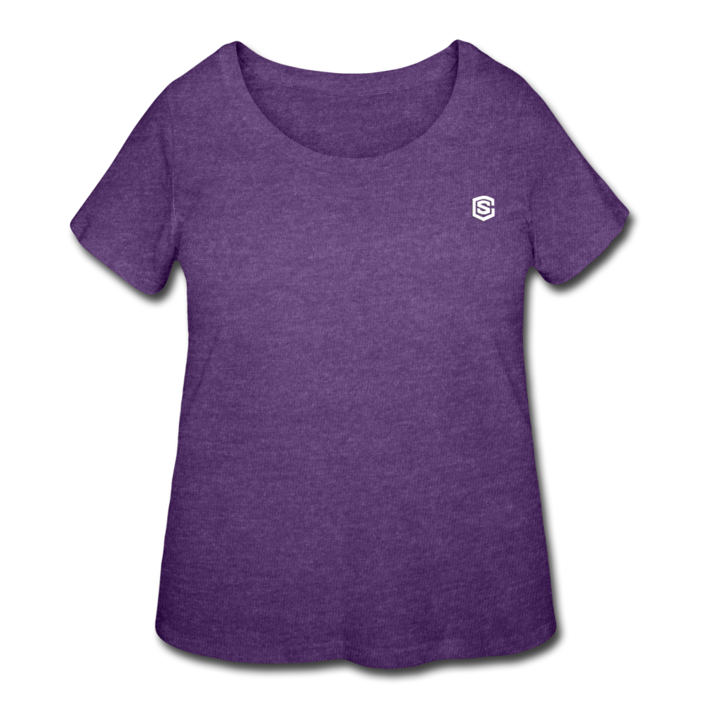 Women’s Curvy T-Shirt   WITH WHITE LOGO - heather purple