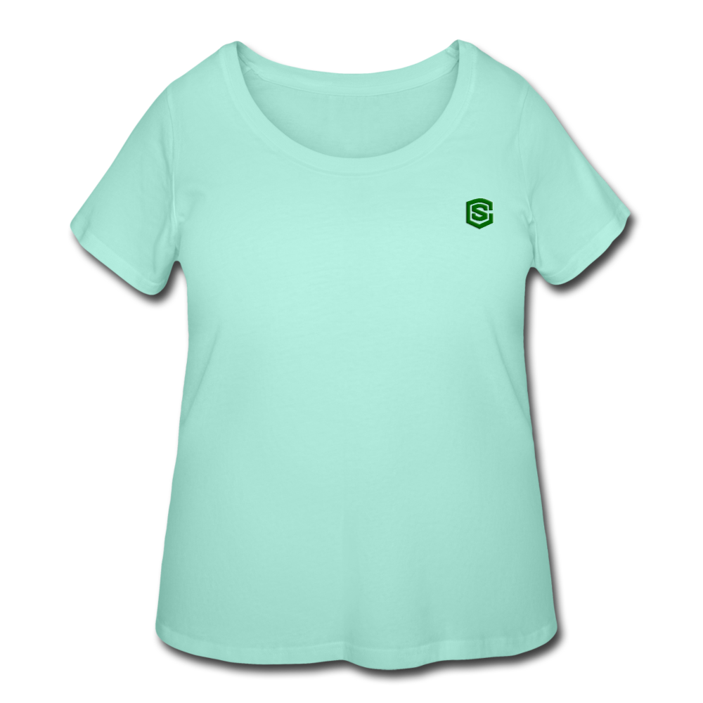 Women’s Curvy T-Shirt WITH GREEN LOGO - mint