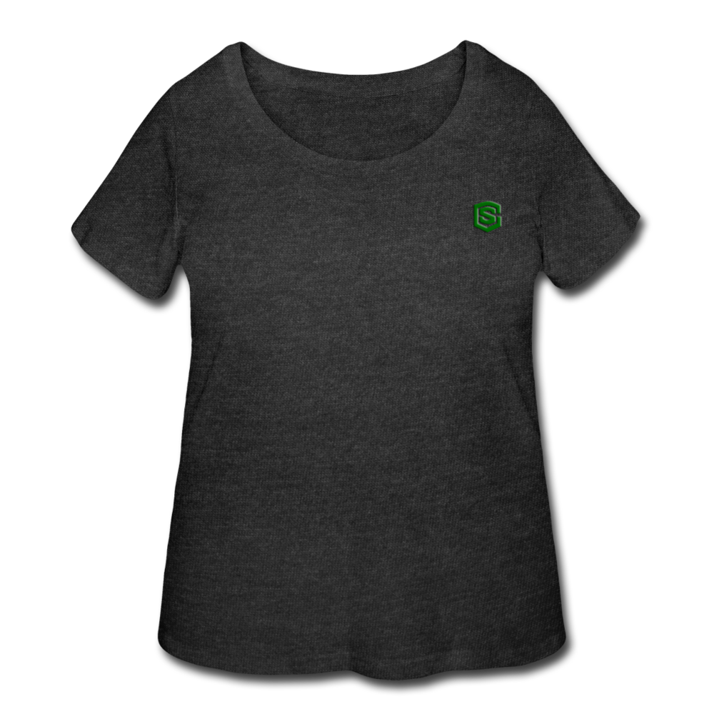 Women’s Curvy T-Shirt WITH GREEN LOGO - deep heather