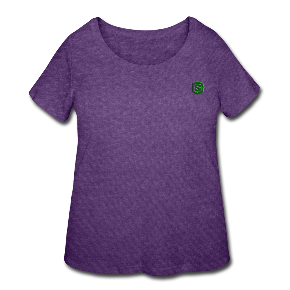Women’s Curvy T-Shirt WITH GREEN LOGO - heather purple