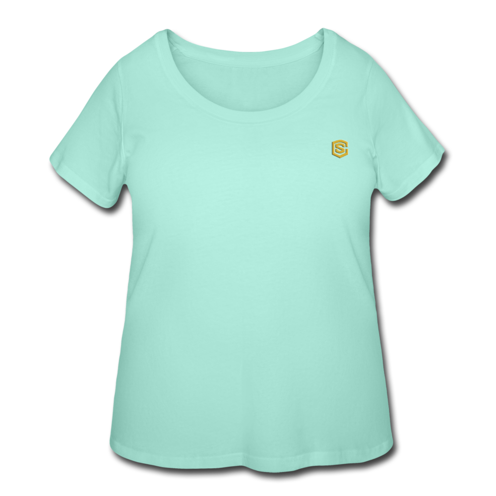 Women’s Curvy T-Shirt   WITH GOLD LOGO - mint