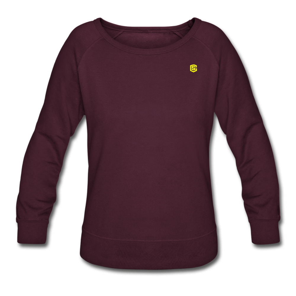 Women’s Crewneck Sweatshirt  WITH  YELLOW LOGO - plum