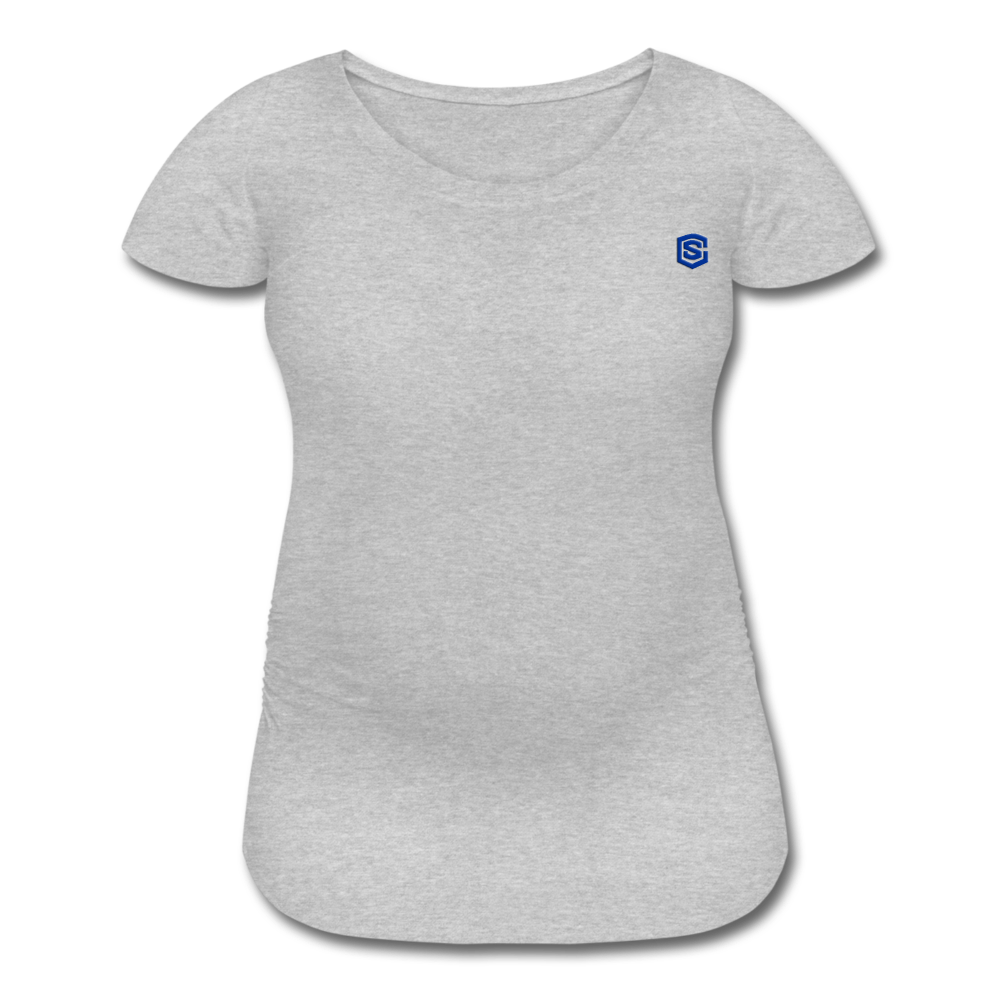 Women’s Maternity T-Shirt WITH BLUE LOGO - heather gray