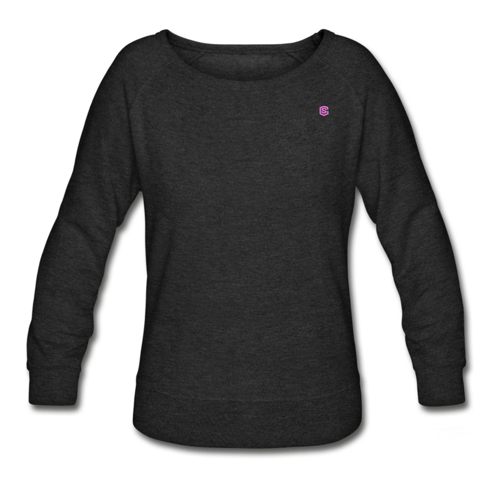 Women’s Crewneck Sweatshirt  WITH PINK  LOGO - heather black