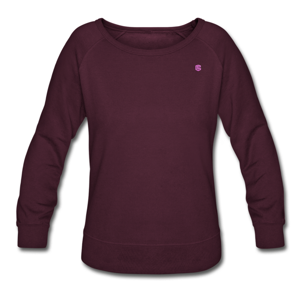 Women’s Crewneck Sweatshirt  WITH PINK  LOGO - plum