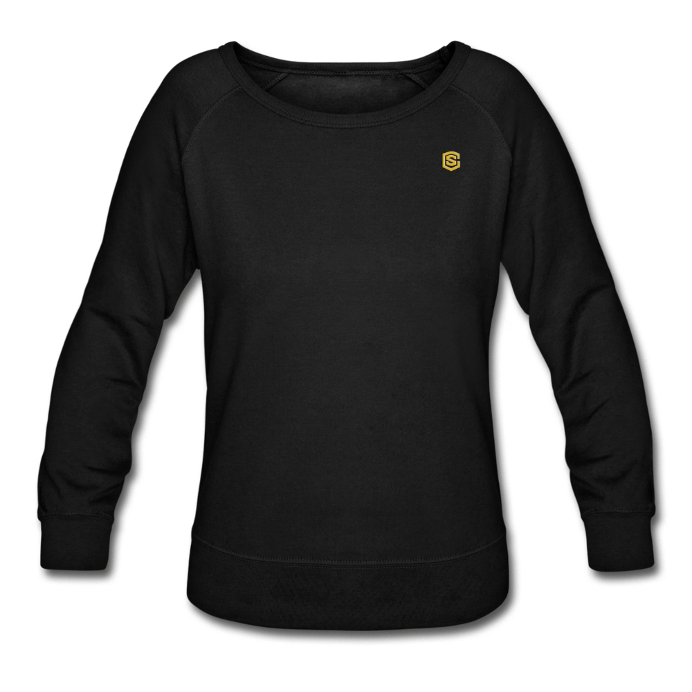 Women’s Crewneck Sweatshirt  WITH GOLD  LOGO - black